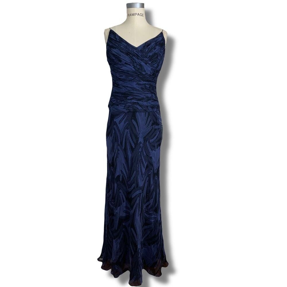 Zola Ice y2k Women’s Size 10 Sweetheart Faux Wrap Strappy Maxi Dress 100% Silk